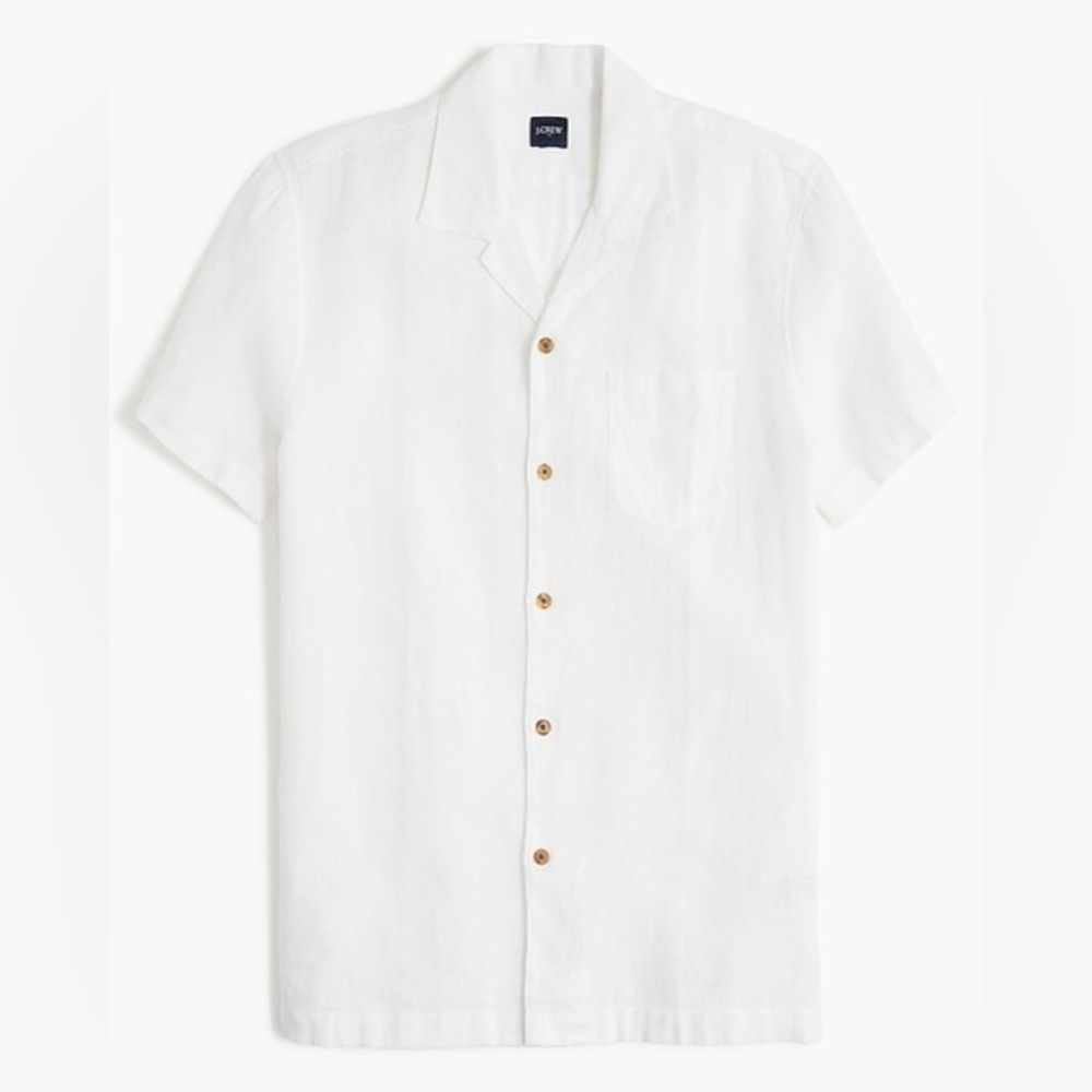 J crew Short-sleeve linen-blend camp‎ shirt